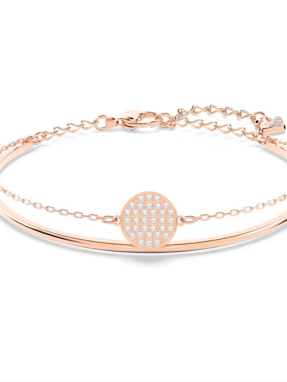 Swarovski Sublima Bangle White, 18K Rose Gold Finish Size M- Excellent Condition